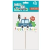 Topper ozdoby na tort napis Happy Birthday policja auto dekoracje urodzinowe